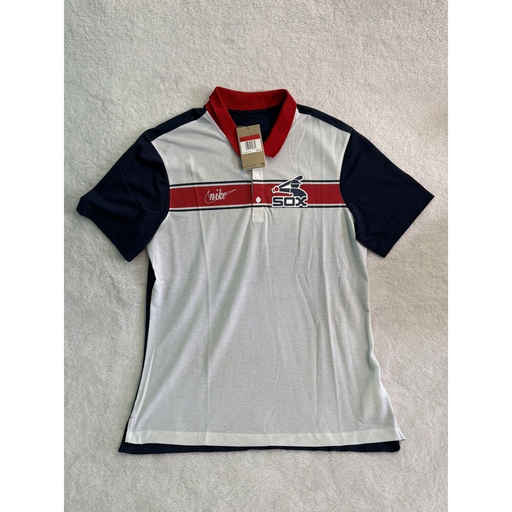 Nwt Nike Cooperstown Chicago White Sox Polo Shirt Mens Large Golf Throwback Logo
